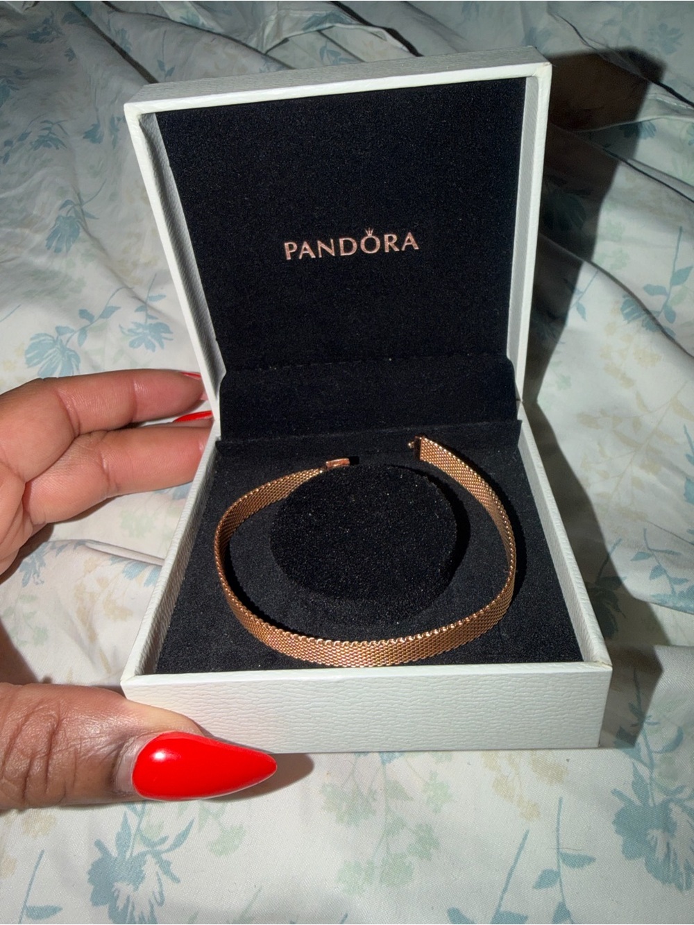 Pandora Rose Gold Reflexions Mesh Bracelet